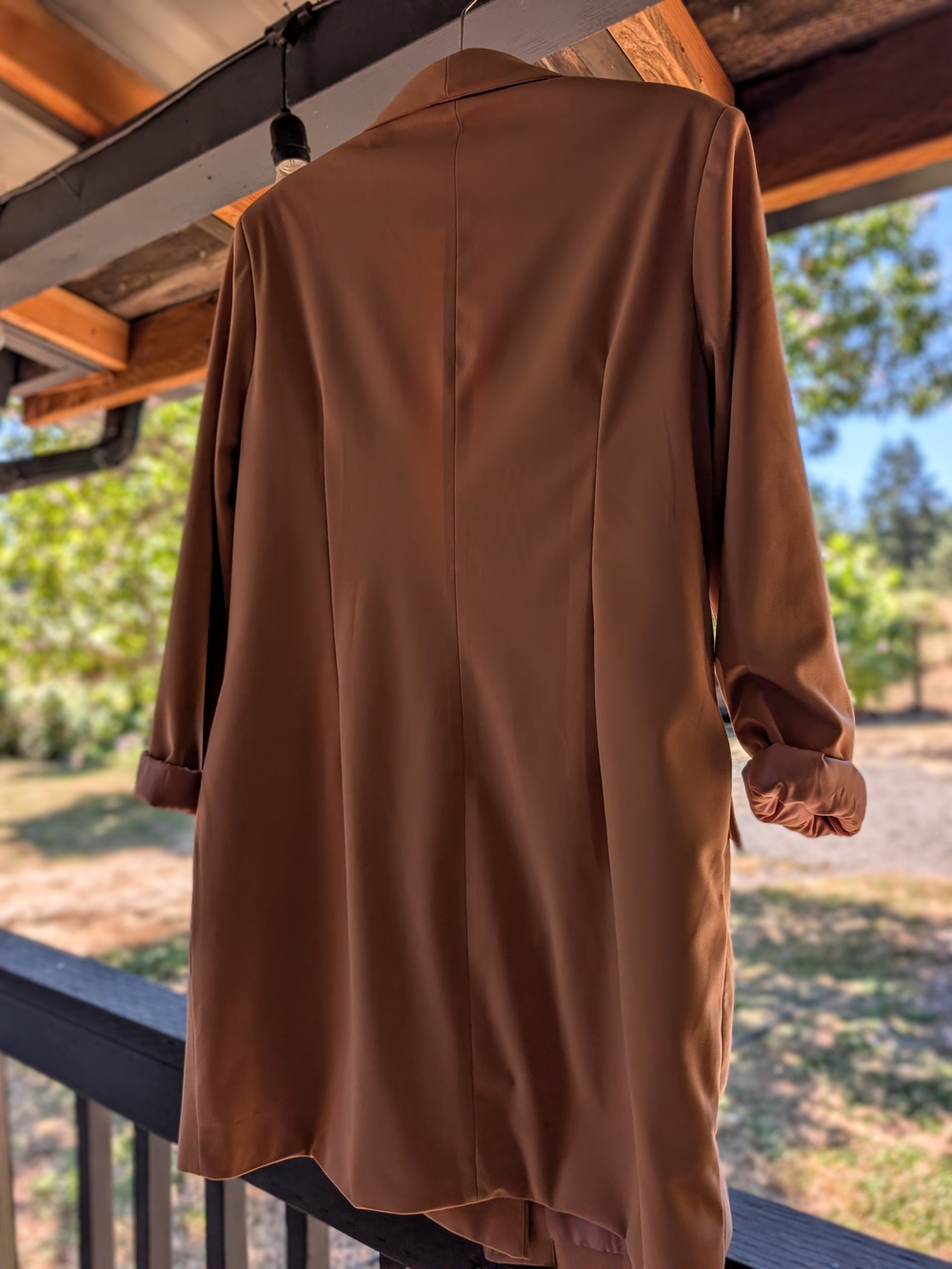 Classic Women's Tan Longline Blazer Dress